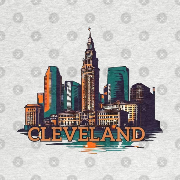 Cleveland cityscape by TomFrontierArt